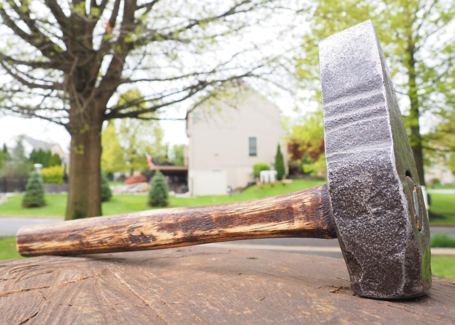 SHARP 4LB SLANT FACED STRAIGHT BUTCHER DIAGONAL CUT OFF BLACKSMITH HAMMER ANVIL