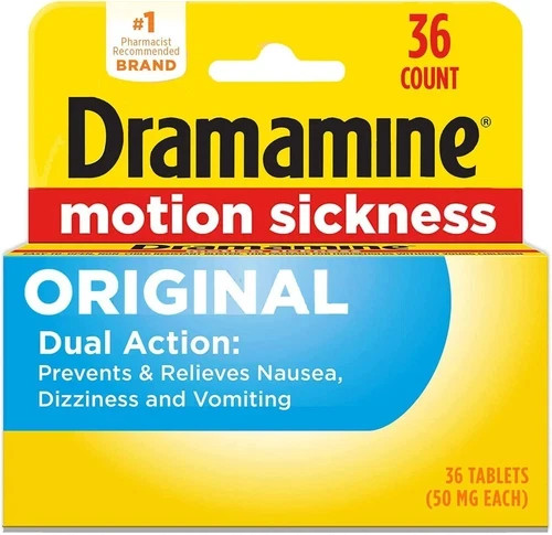 Dramamine Original, Motion Sickness Relief, 36 Count New Free Ship...
