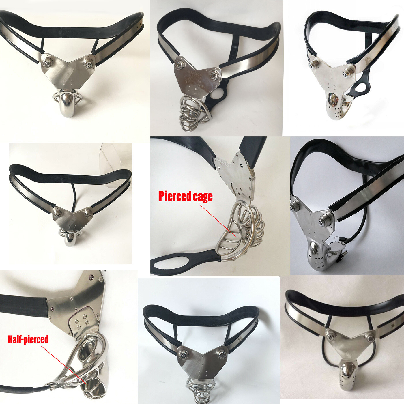 Stainless Steel Male Chastity Belt Cage Underwear Silicone Belt Pantys BDSM