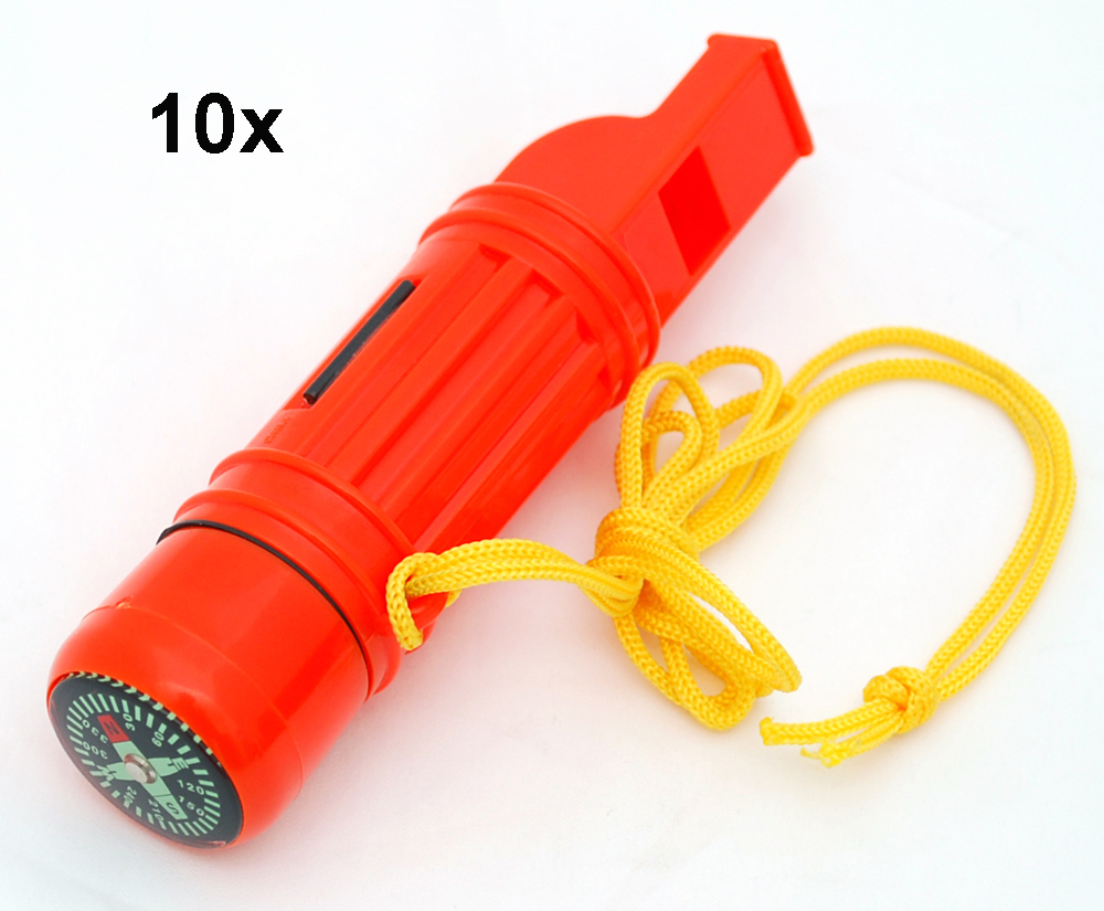 Wholesale 10pc 5in1 Emergency Survival Compass Whistles