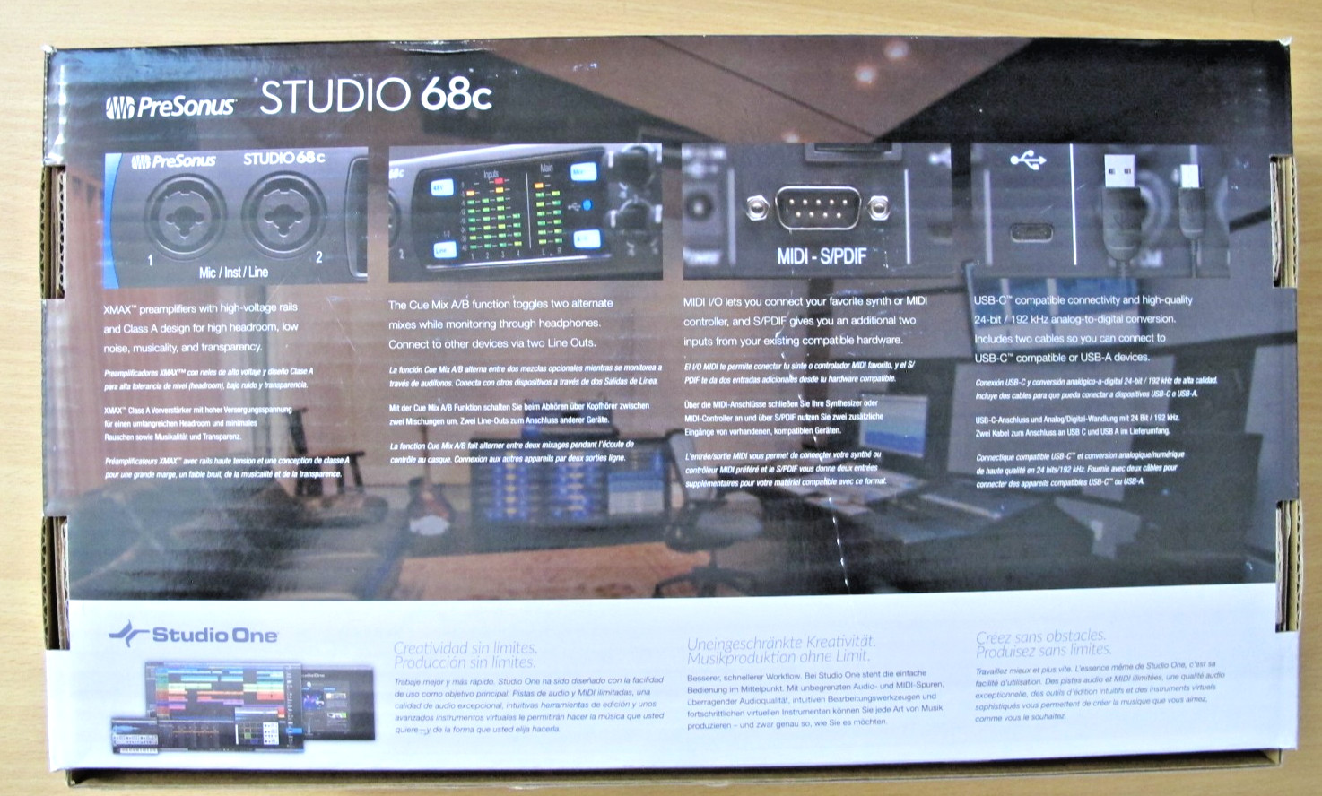PreSonus Studio 68C 6X6 USB Type-C Audio/MIDI Audio Interface New Open Box