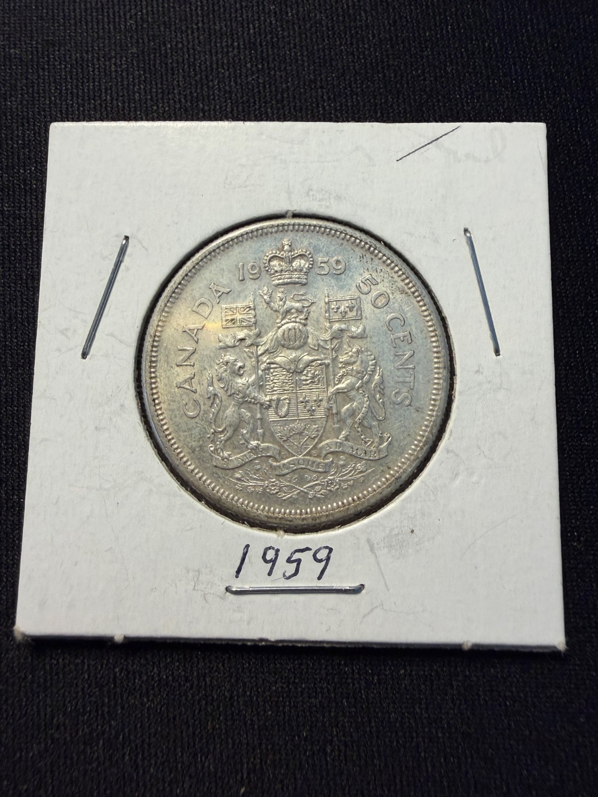 1959 Canadian Silver 80% 50 Cents Coin