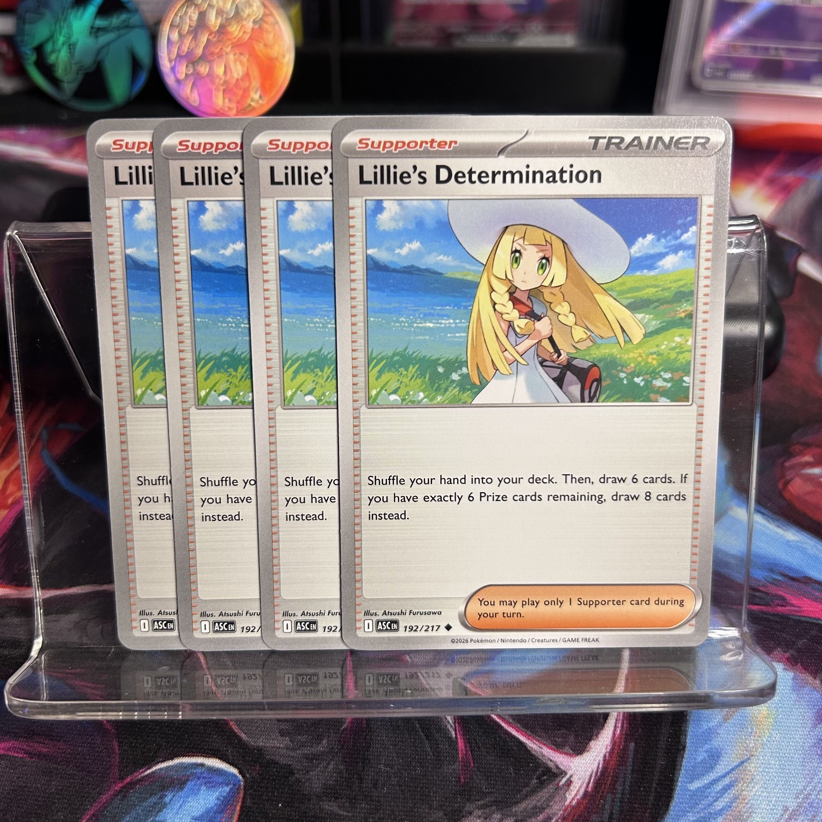 [4x Playset] Lillie's Determination 192/217 ME: Ascended Heroes POKEMON TCG