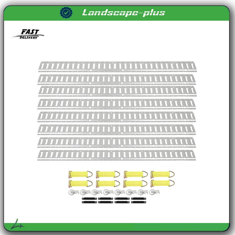 34 PCS For E Track Rails 5' Enclosed Cargo Trailer E Track Tie Down Rail Kit