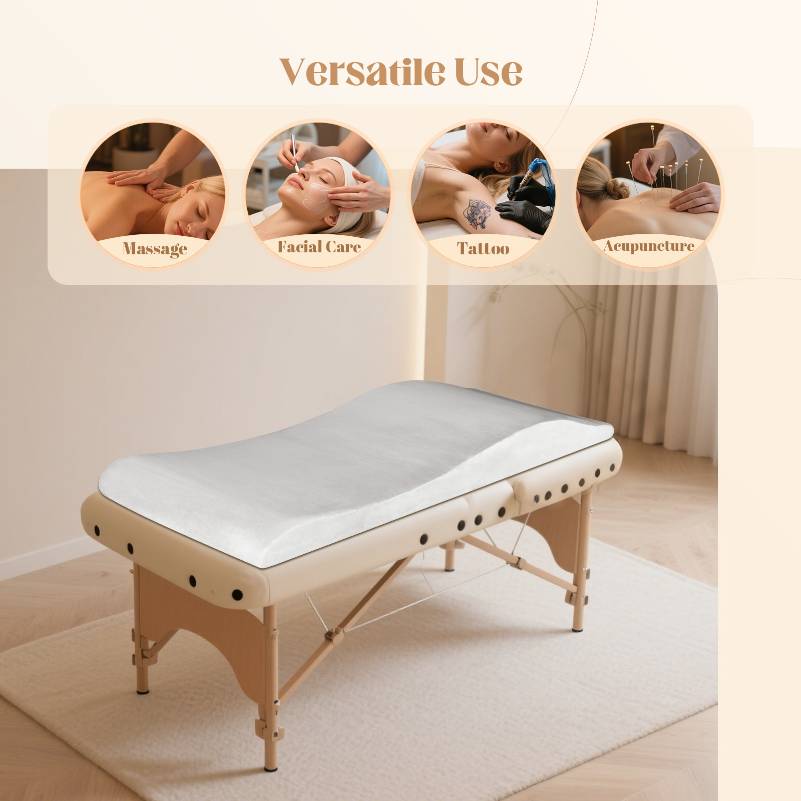 Curvy Lash Bed Topper, High Density Lash Bed Foam Topper, Ergonomic Massage Bed