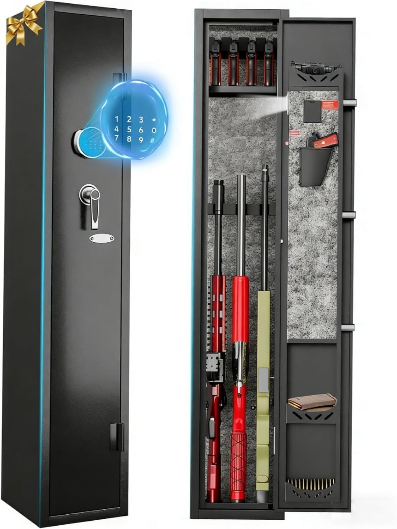 2-3 Gun Safe Cabinet for Rifles Pistols Shotguns Quick Access Long Rifle Safes