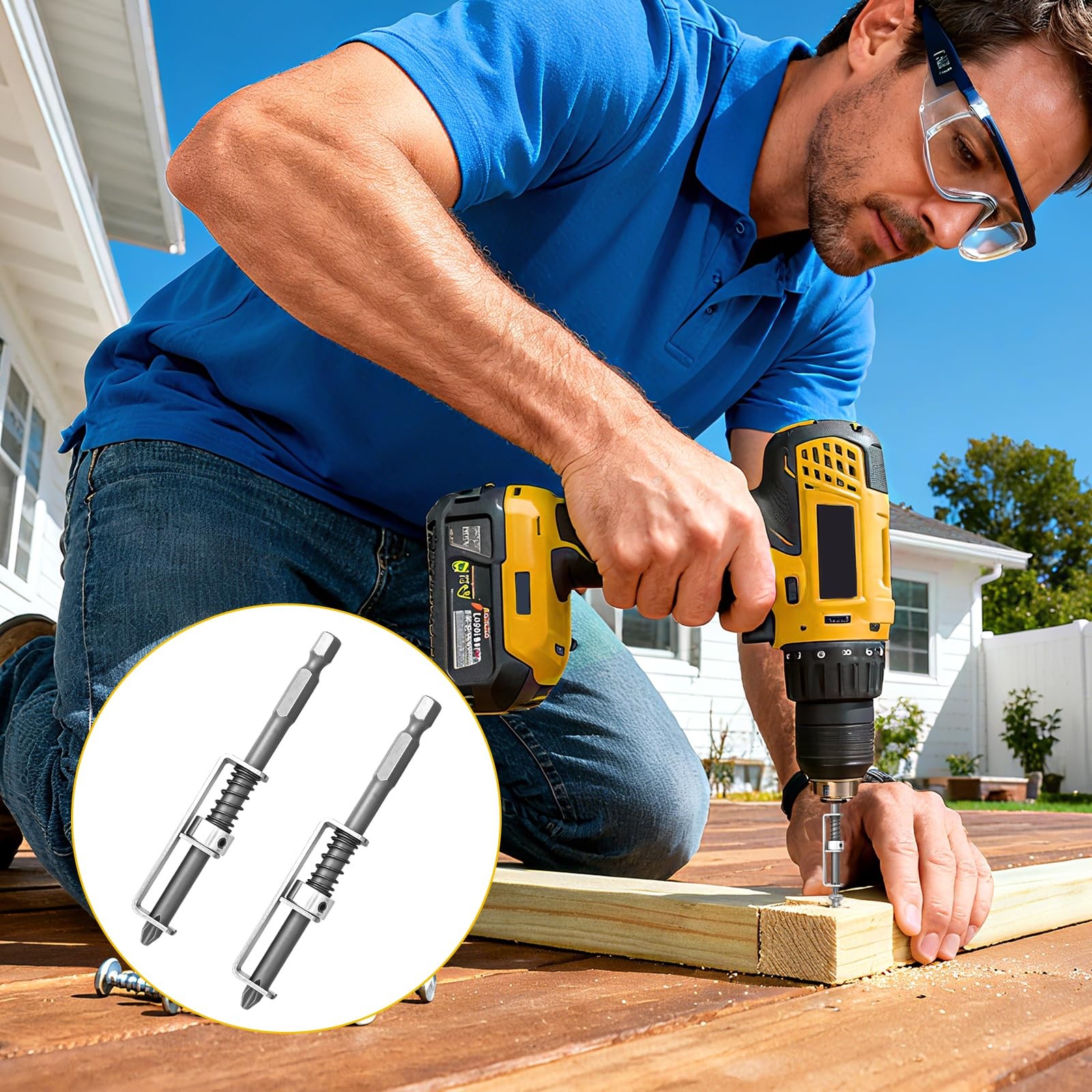 2 Pcs Spring-loaded Screw Holder Bit, Universal Screwdriver Bit with Screw Gr...