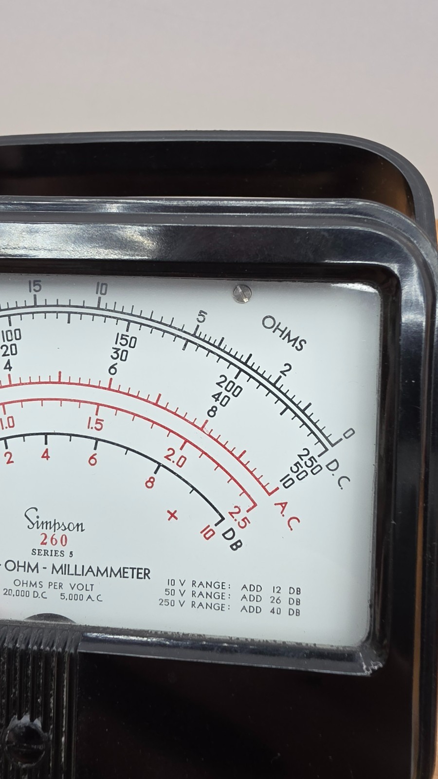 Vintage Simpson 260 Volt Ohm Milliammeter - Missing knobs