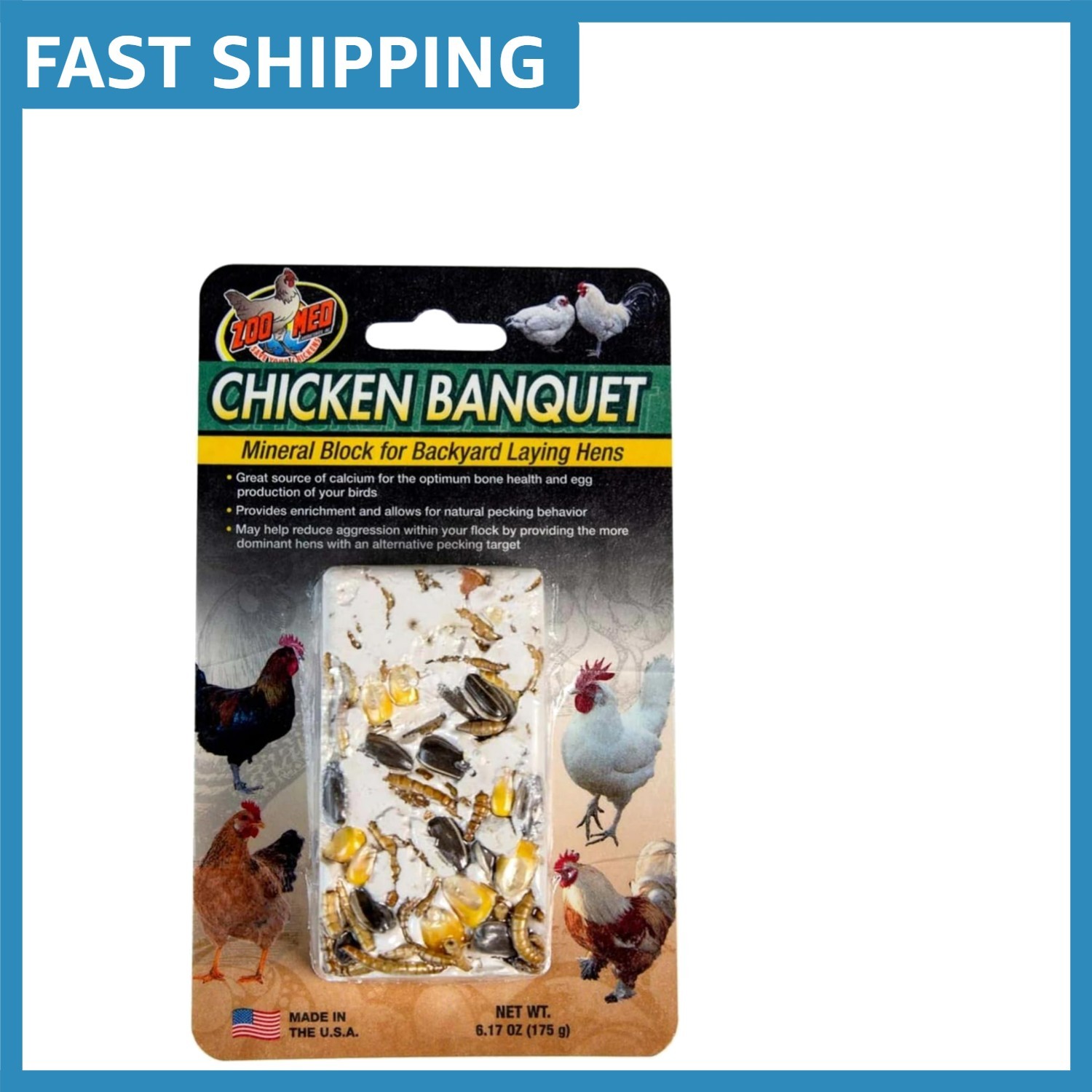 Organic Chicken Banquet Mineral Block for Backyard Laying Hens - 6.17 oz