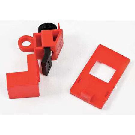 Brady 65396 Clamp-On Circuit Breaker Lockout, No Hole, 120/277V Ac, Red