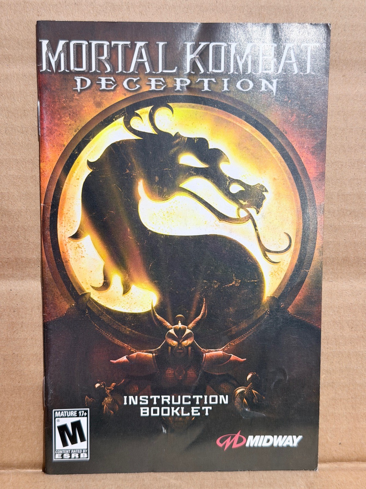Mortal Kombat Deception Sony PlayStation 2  Game Manual Booklet Only No Game