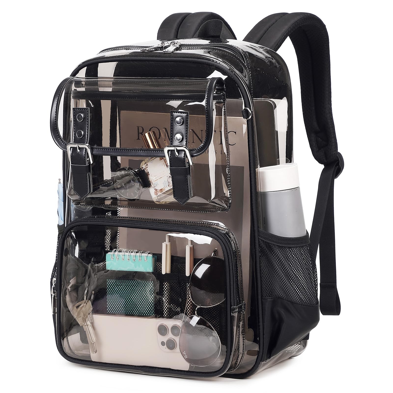 New Clear Backpack Heavy Duty PVC Clear Bookbag Transparent Backpack See Through