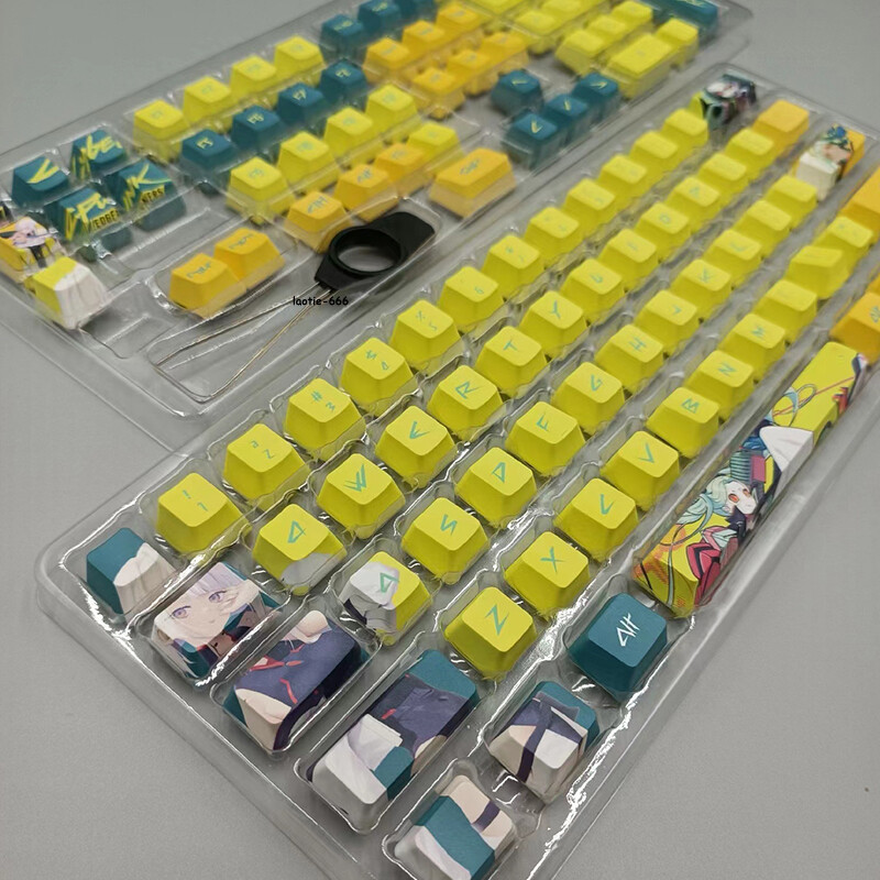 Edgerunners Lucy Rebecca 120 Keycaps OEM Dye-sub PBT New for Cherry MX Keyboard