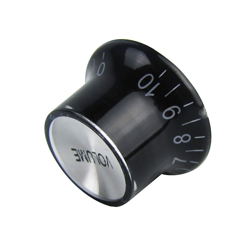 FLEOR Set of 100 Volume Knobs SG LP Guitar Control Knobs Aluminum Top Black