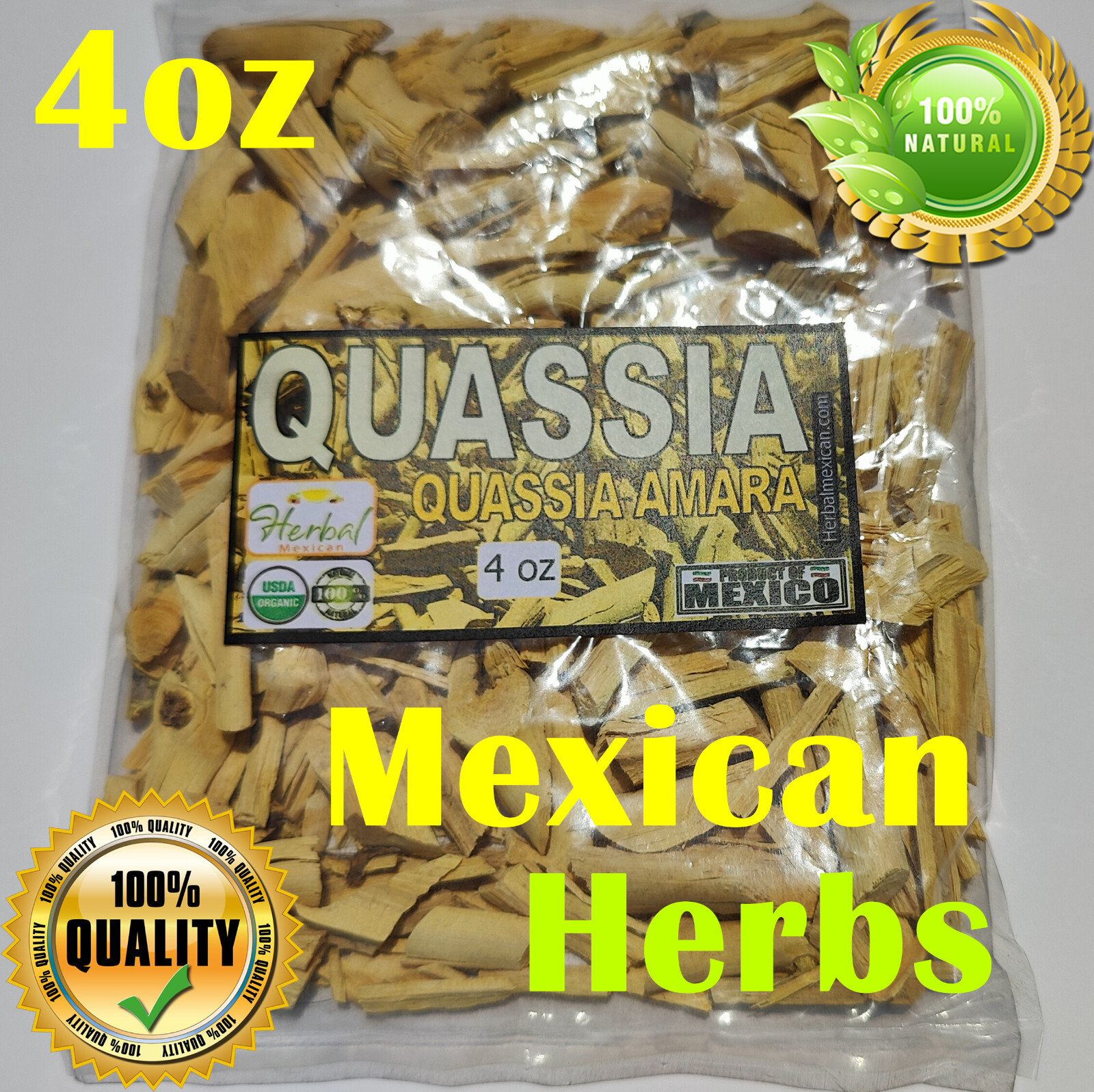 4oz quassia, quassia amara, bitter ash,bitter wood,hombre grande,cuassia chip !!