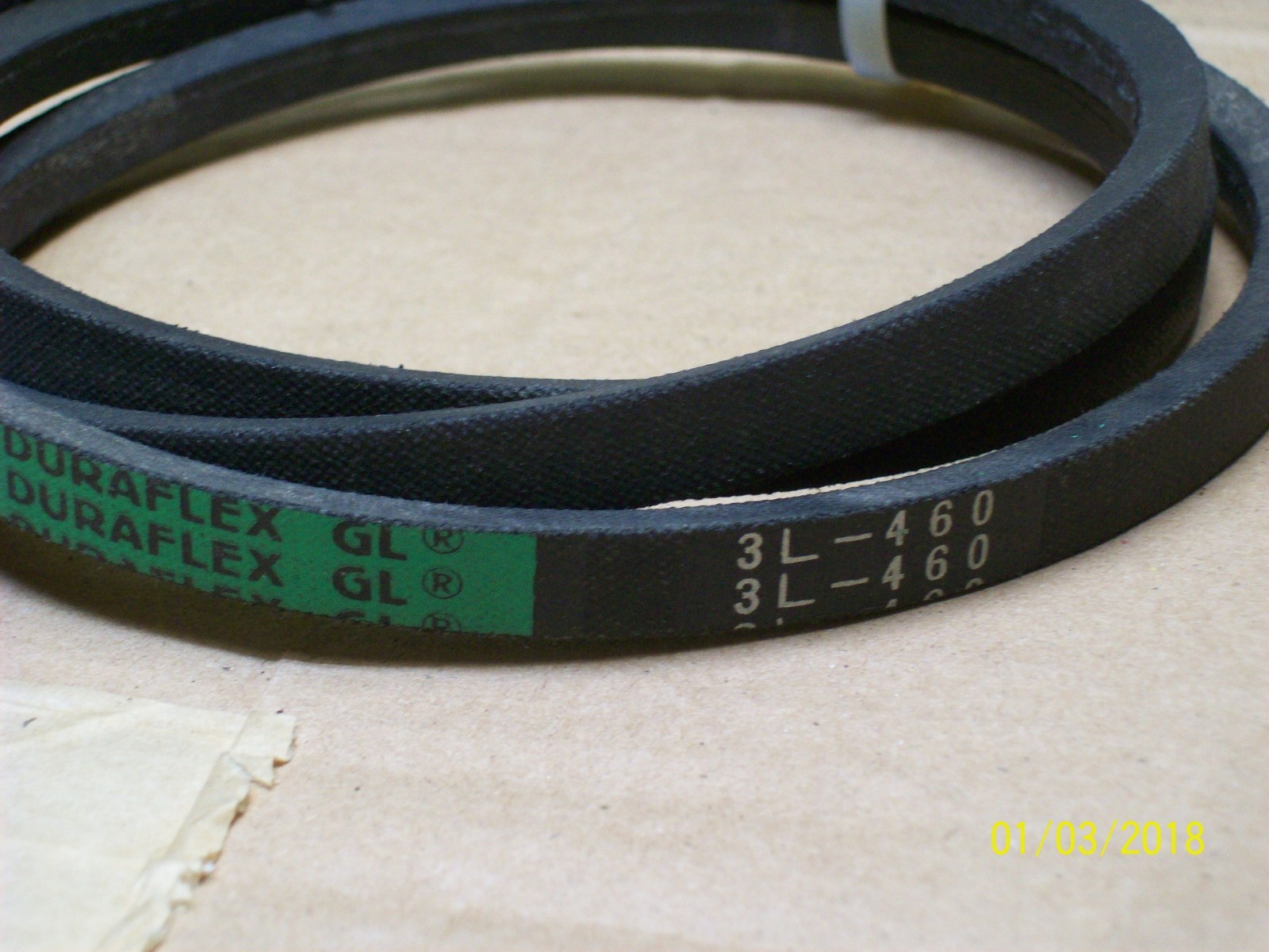 (2) NEW BANDO DURAFLEX GL V-BELT , 3L-460
