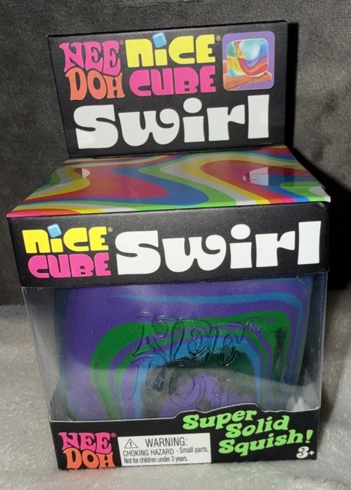 Nee Doh Nice Cube Swirl Purple/Green Fidget Squeeze Toy
