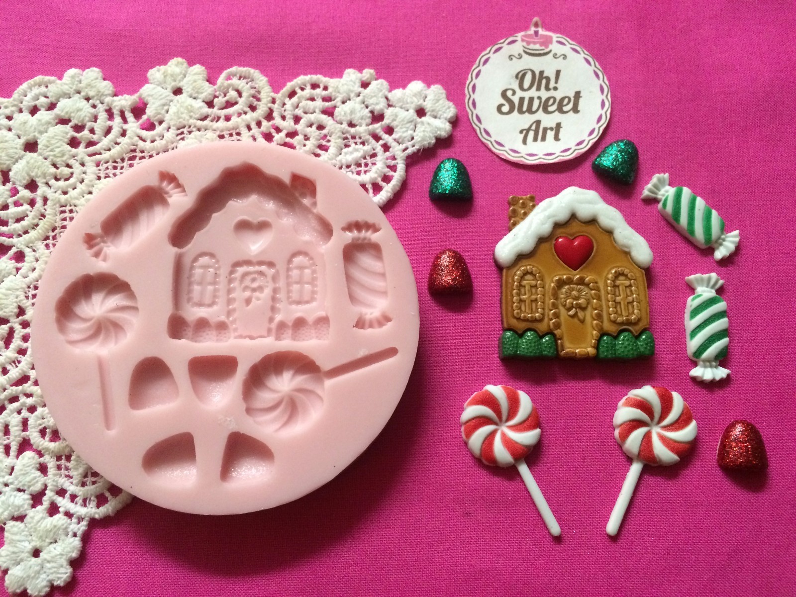 Christmas Candy Cottage Silicone  Mold Food food cake Decoration Cupcake (FDA)