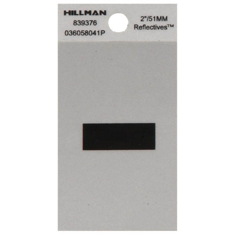Hillman 2 in. Reflective Mylar Self-Adhesive Special Character Hyphen 6PK