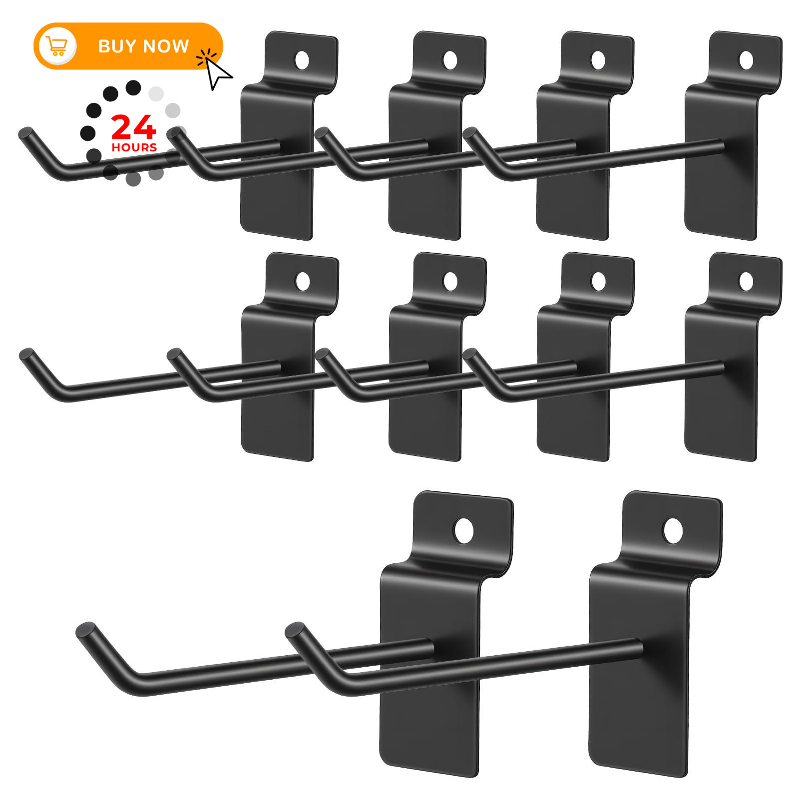 10Pcs 4 Inch Slat Wall Hanging Hooks, J Shaped Heavy Duty wall Hooks...