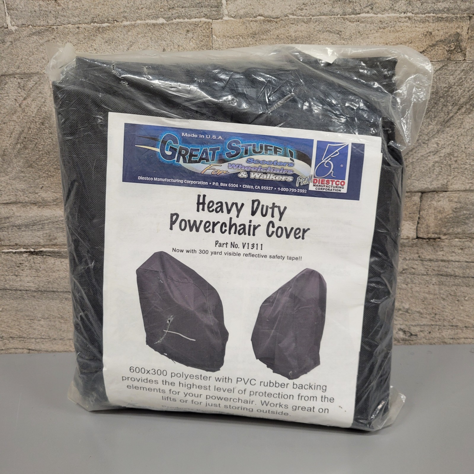 Diestco Powerchair Waterproof Cover Black Heavy Duty V1311 New Made in USA