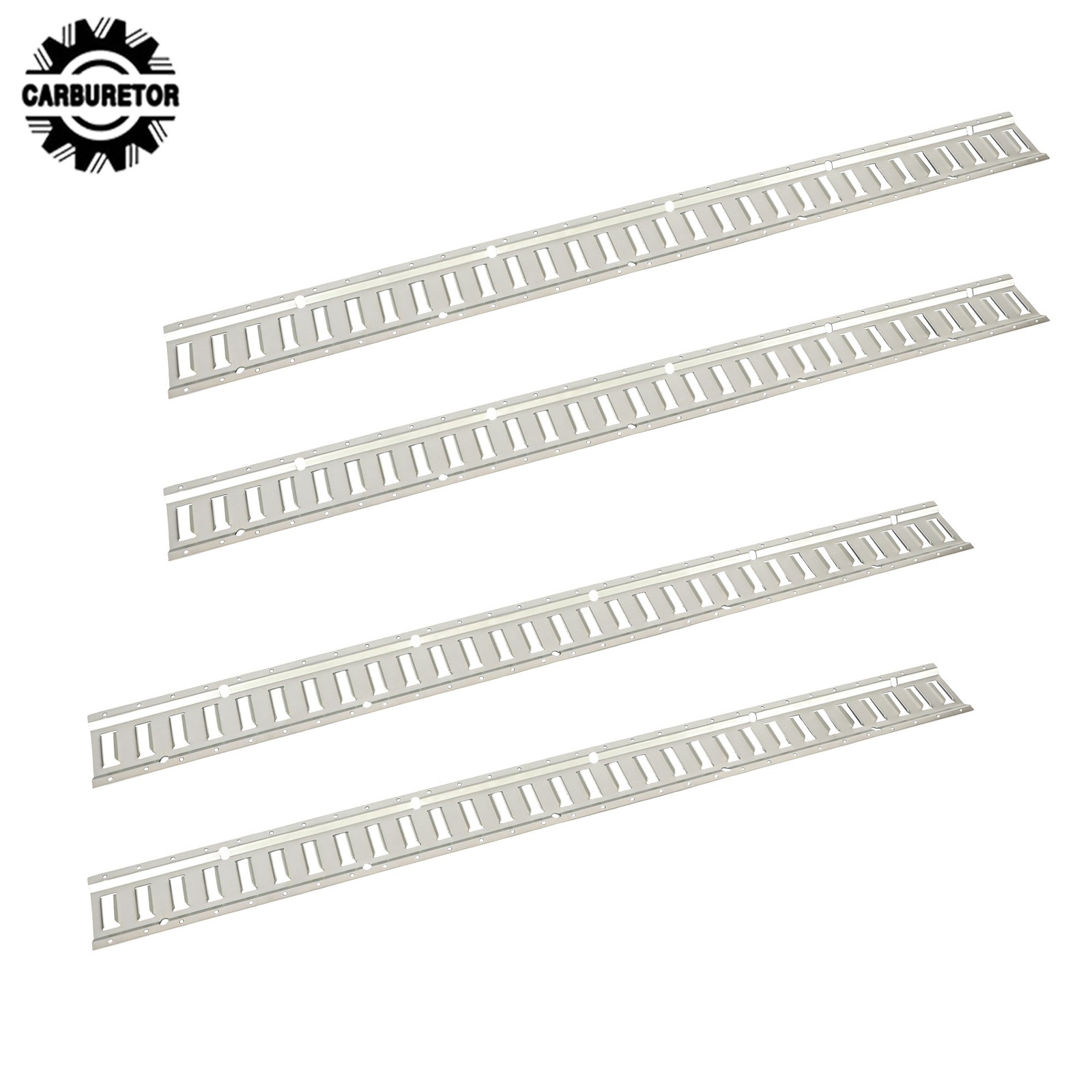 5 Feet Long E Track Rails Silver Finish 4 Pack Fit For Cargo Management System