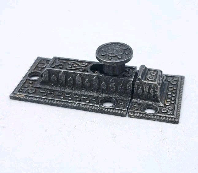 Antique Cabinet Latch Cupboard Catche Old Cast Iron Vintage Furniture Hardware