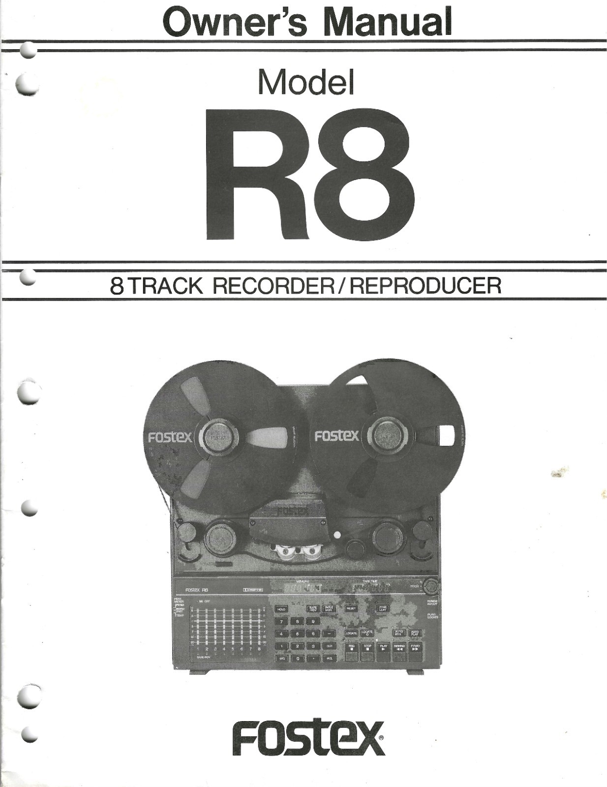 Fostex Model R8 Owner’s Manual 8 Track Recorder Reproducer 22 Pgs FREE SHIPPING