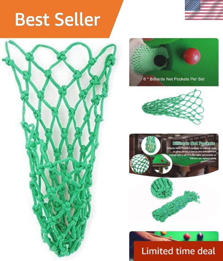 6 Pcs Nylon Mesh Billiards Pockets Set - Durable Pool Table Replacement