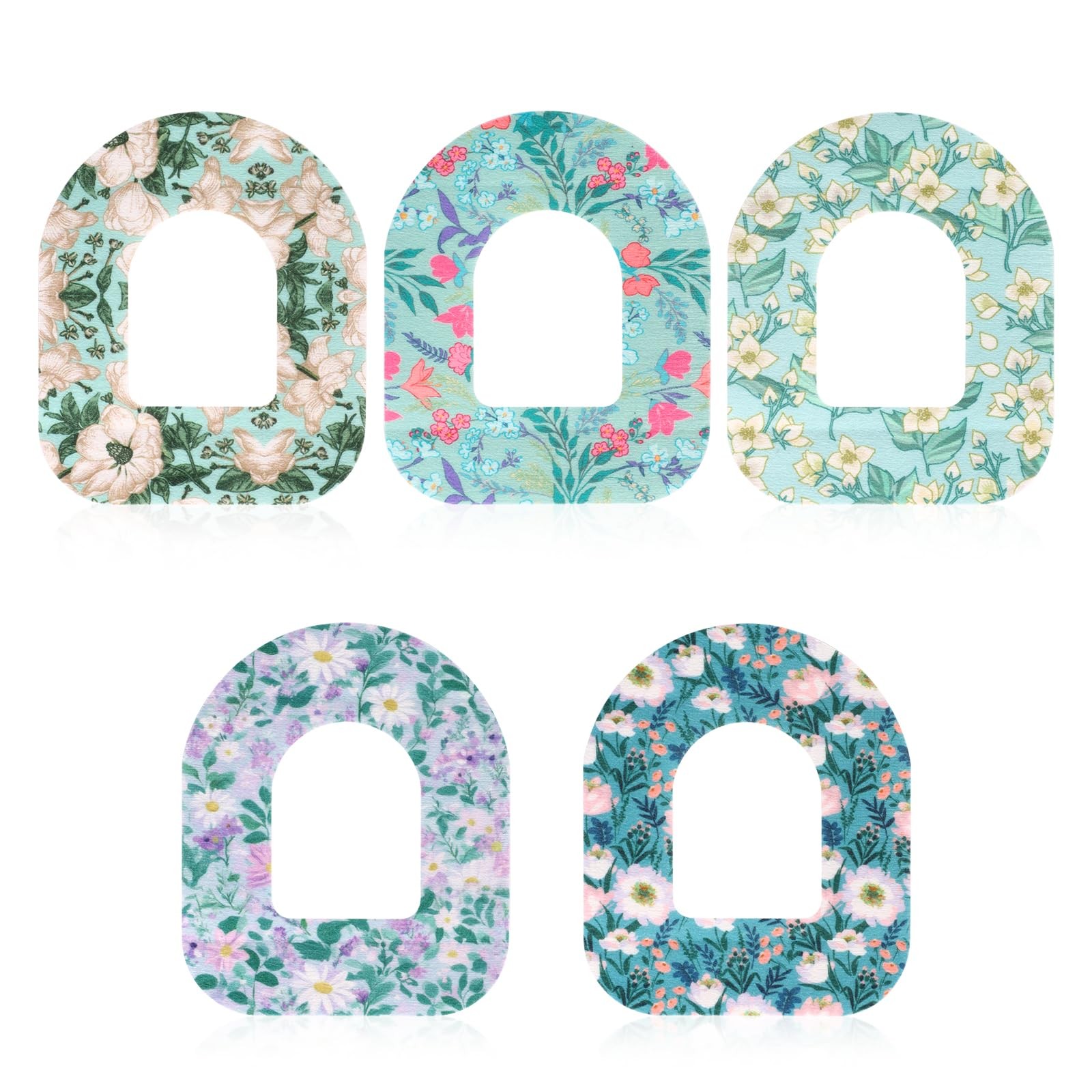 25pcs Adhesive Patches for Omnipod 5, Floral Style Sensor Patches Waterproof ...