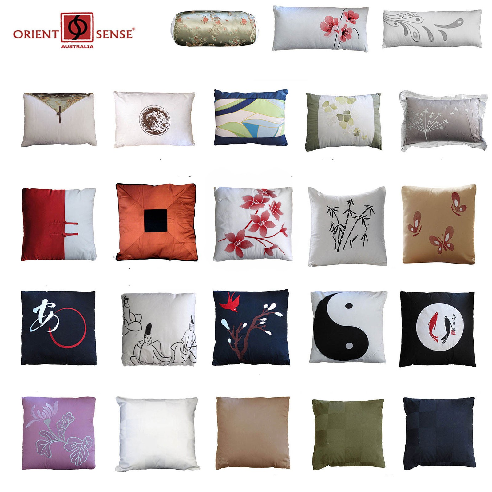 Quality Filled Cushion Collection by Orient Sense - Square Oblong Neckroll