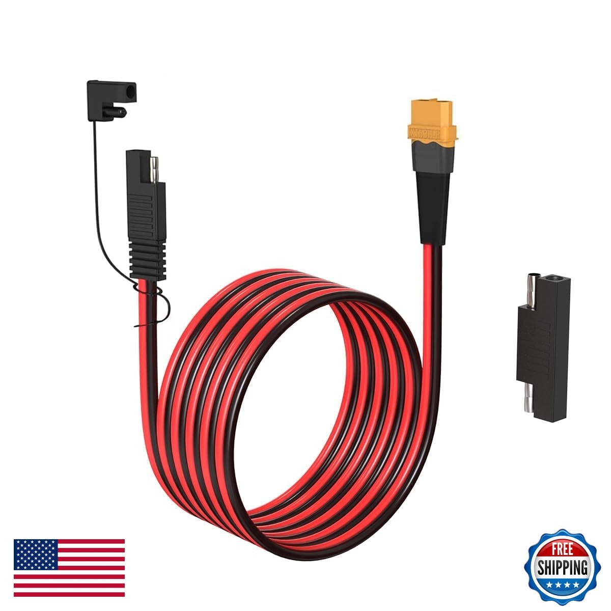 ELFCULB 10AWG XT60 to SAE Extension Cable Reverse Adapter for Solar Generator