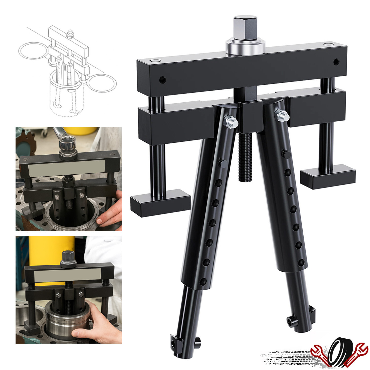 25" Diesel Cylinder Liner Puller Tool For Caterpillar/Cummins/Volvo PT-6400-C