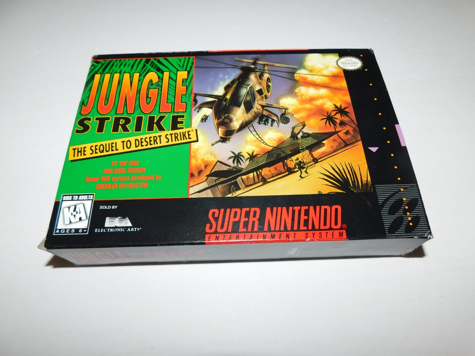 AUTHENTIC Nintendo SNES 1995 JUNGLE STRIKE ~ BOX ONLY ~ GREAT CONDITION!
