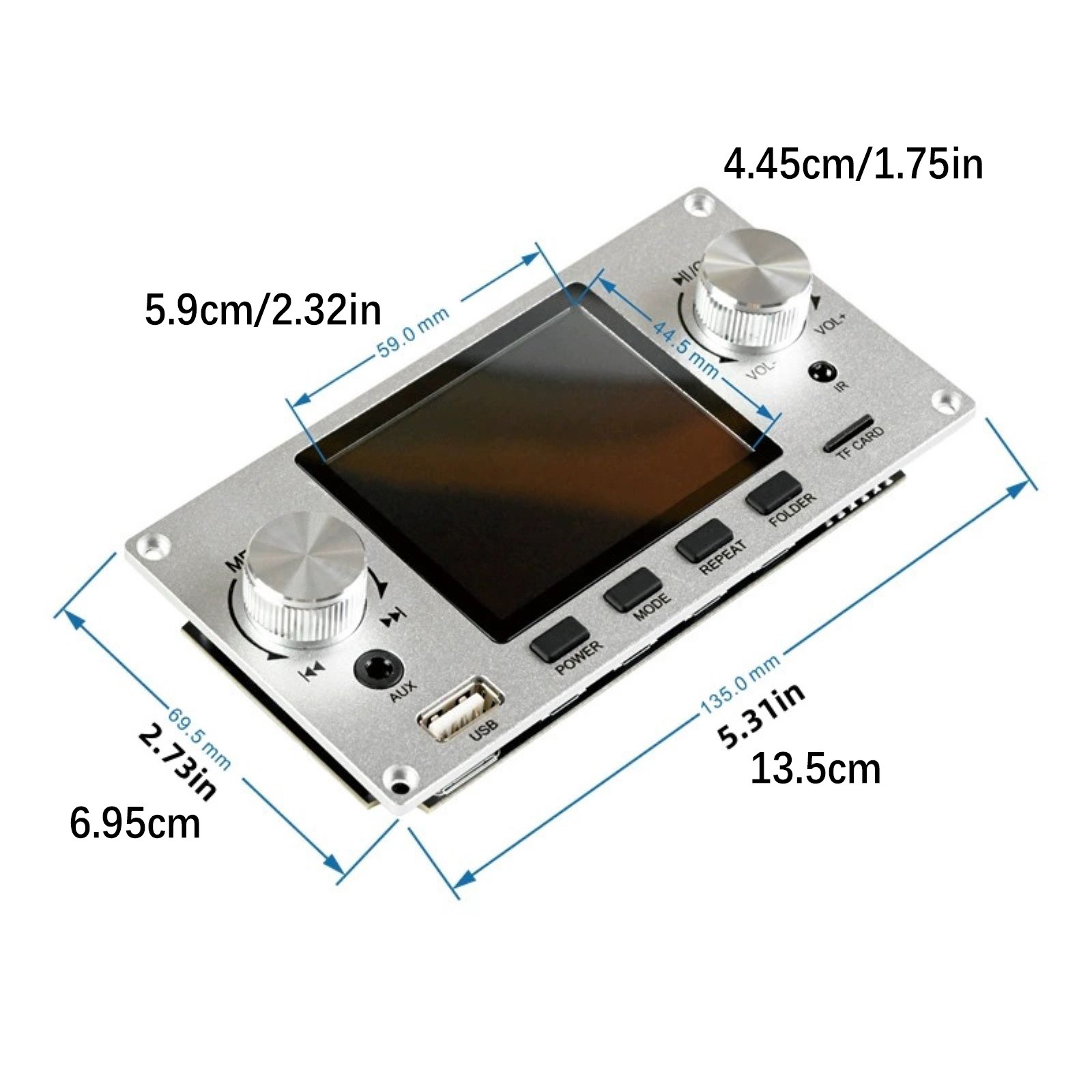 1set 2.8inch IPS Decoder Board Bluetooth MP3 TF USB Aux IR Audio Module