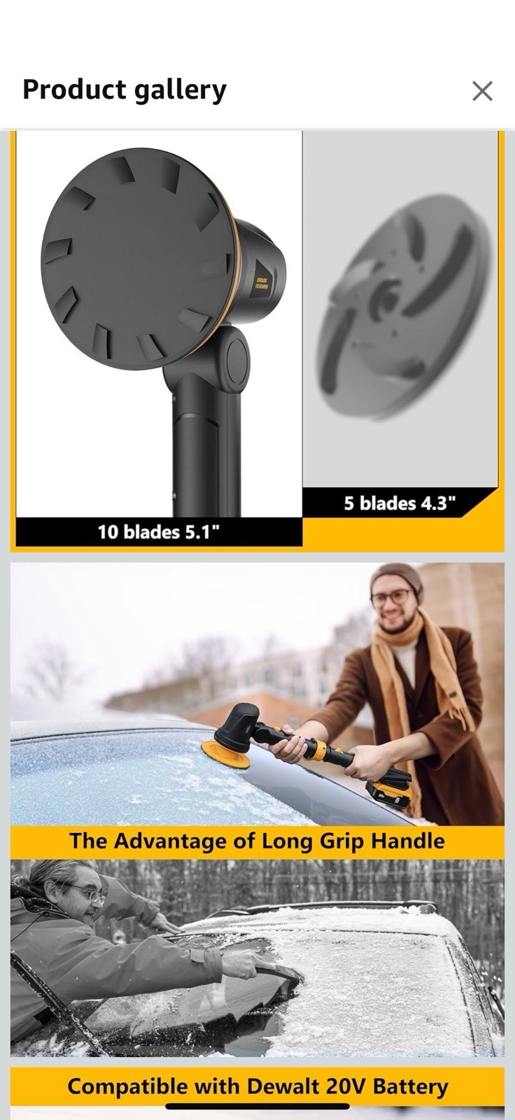 Cordless Electric Handheld Ice Scraper For Car Window
