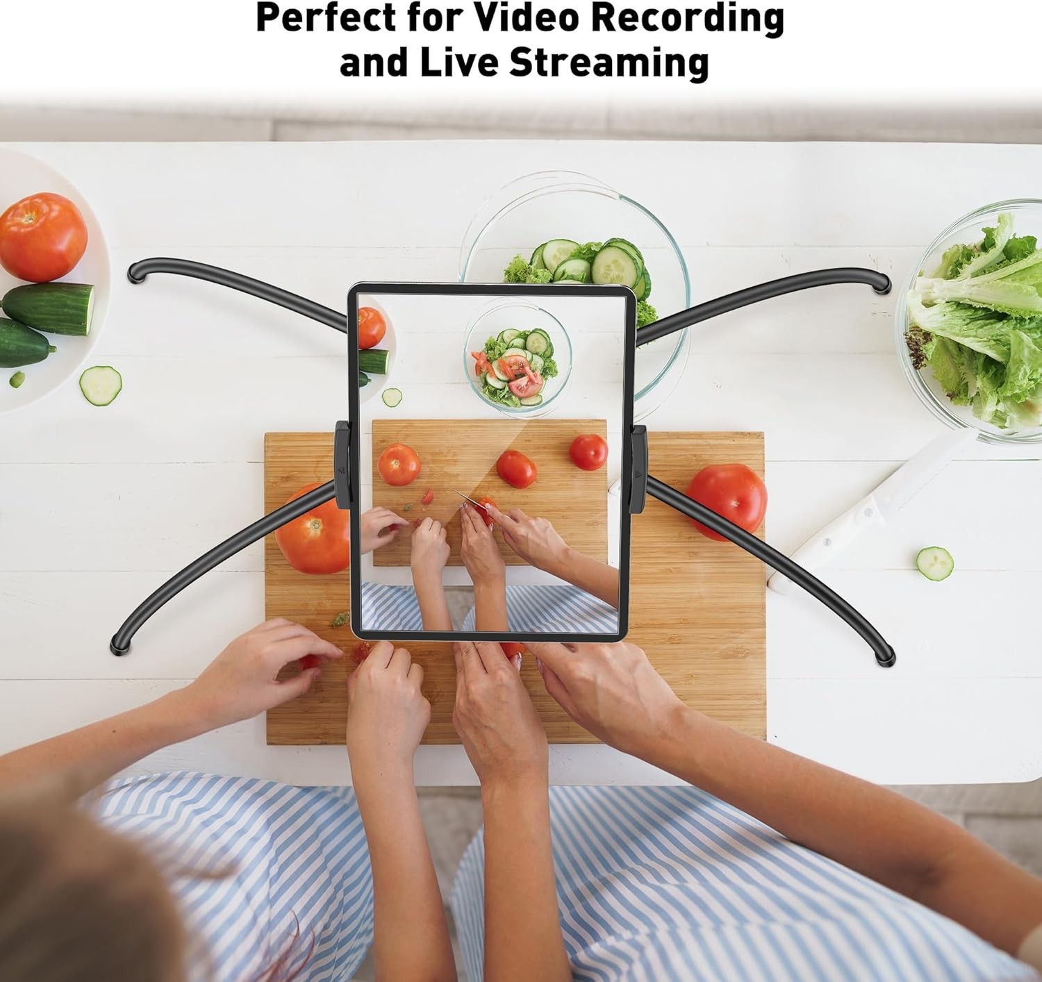 Adjustable 360° Tablet Holder for Bed, Hands-Free iPad Stand Mount