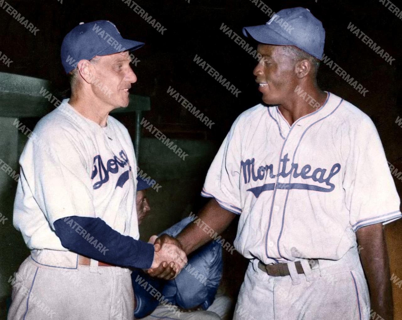 GW455 Leo Durocher - Jackie Robinson Brooklyn D 8x10 11x14 16x20 Colorized Photo