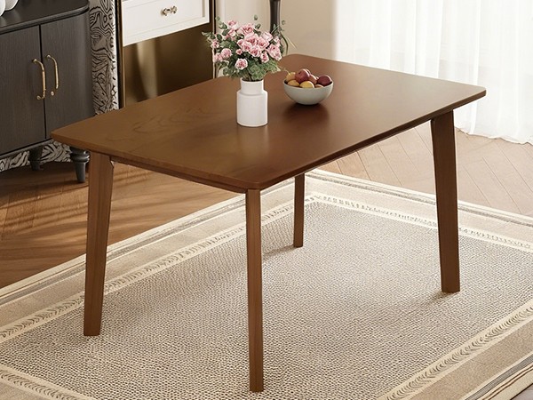 Rustic Farmhouse Dining Table - Solid Wood Frame, Minimalist Modern Dining Tab