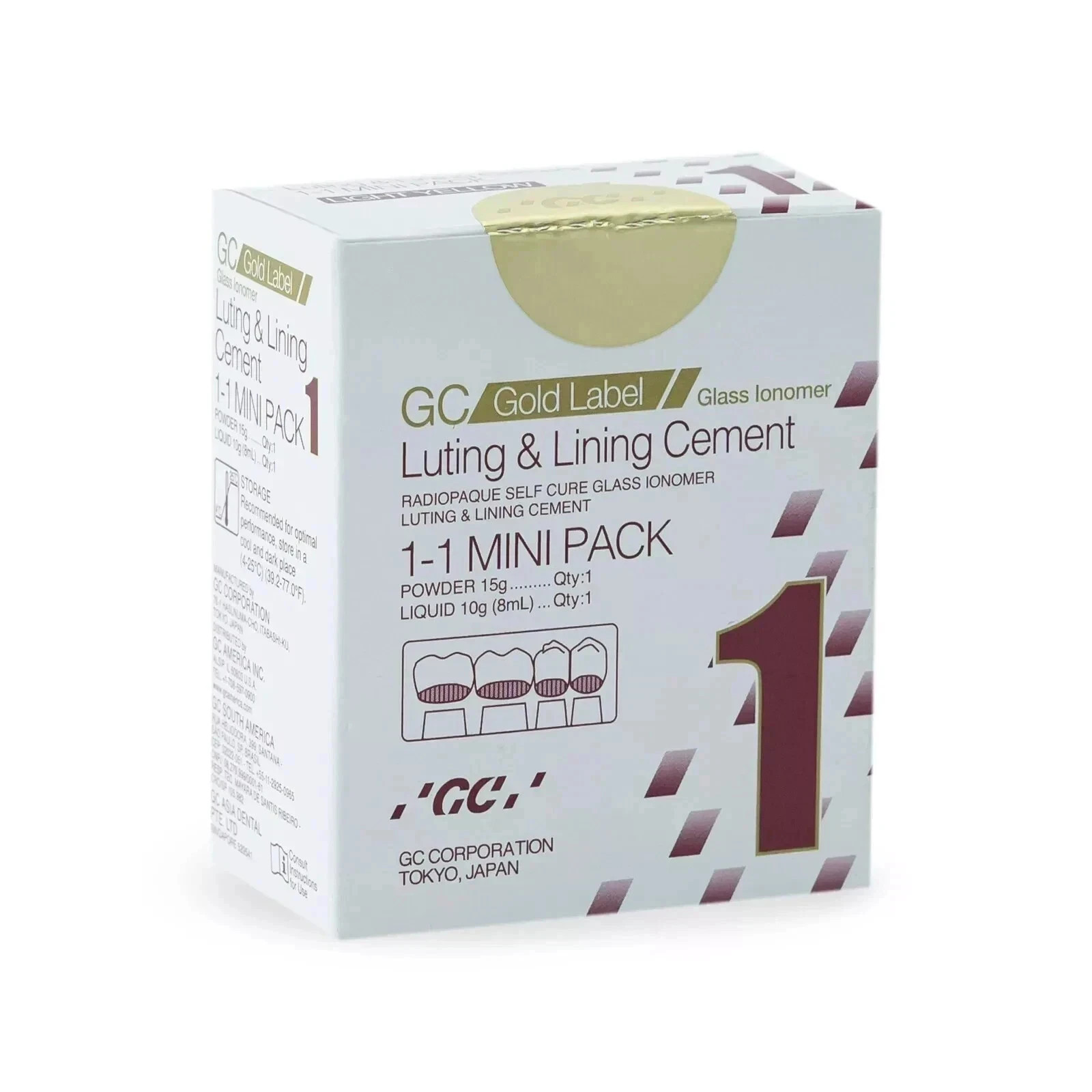 GC Gold Label Fuji 1 Fresh Stock Dental Lut-ing Cem