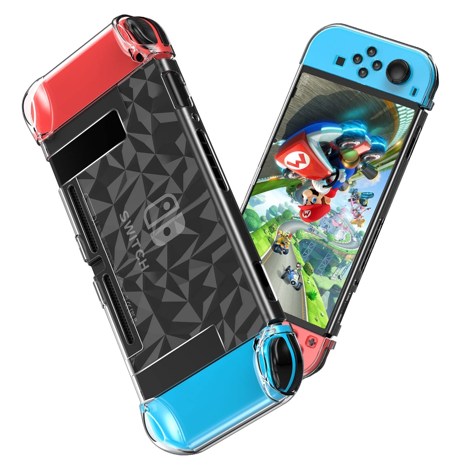 Case Compatible with Nintendo Switch with Screen Protector and6 thumb grip case