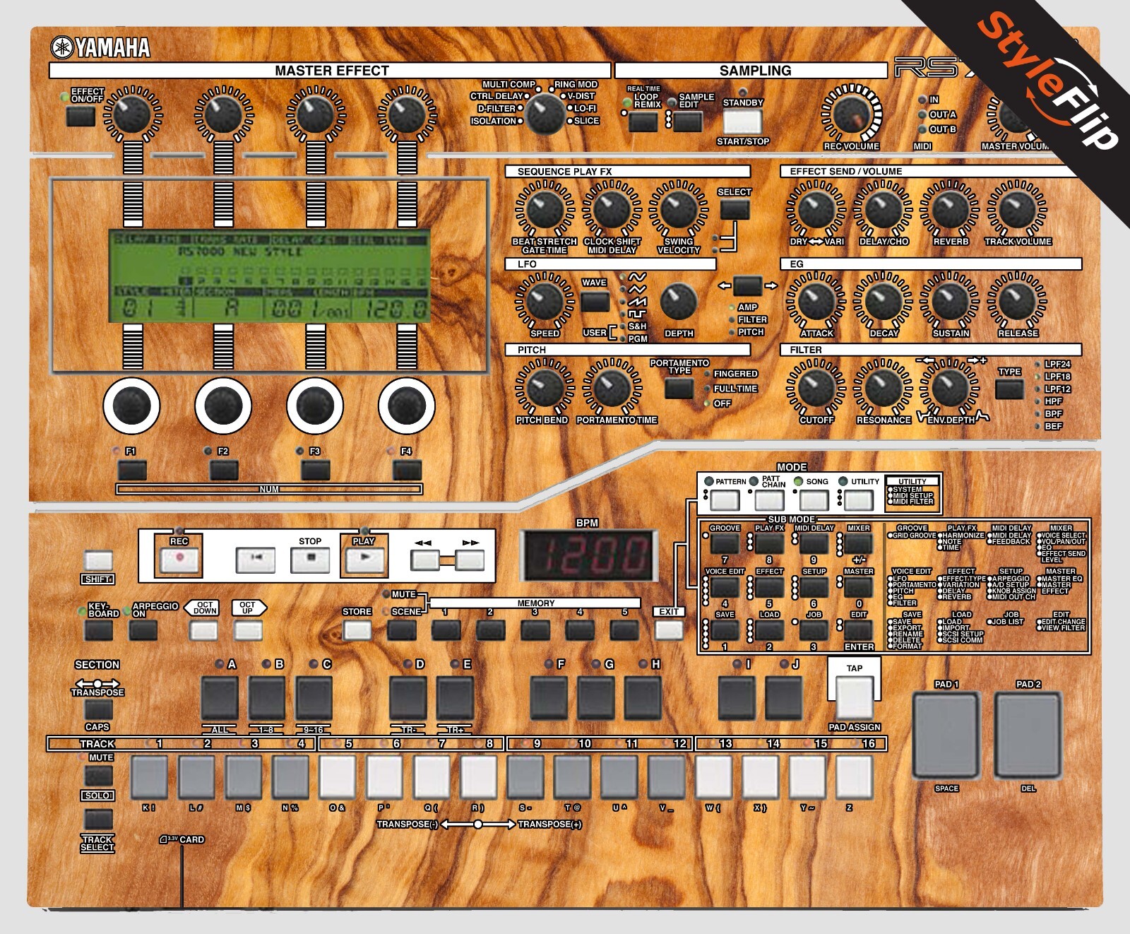Yamaha RS - 7000 | Wood 6  | Protective Decal | StyleFlip Skins