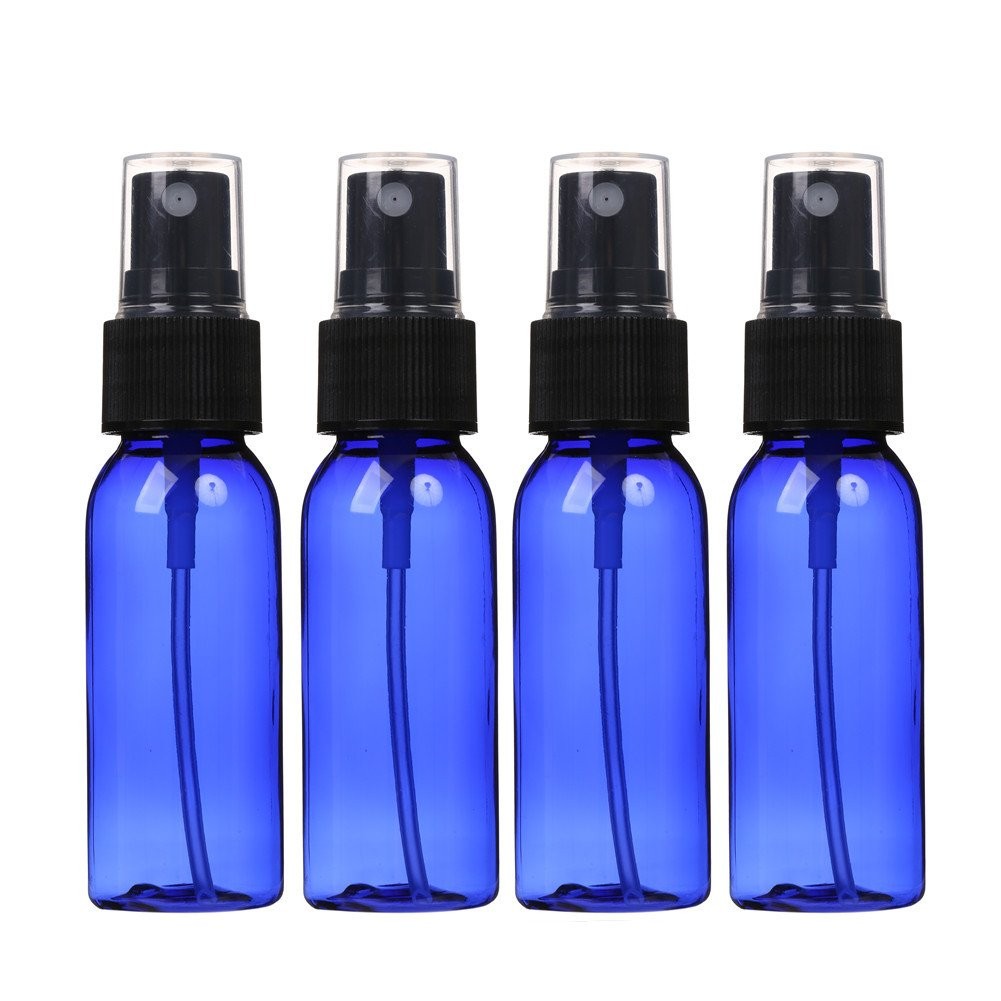 Plastic Spray Bottles 30ML - 4 Pack 1oz Cobalt Blue Empty PET Refillable Cosm...