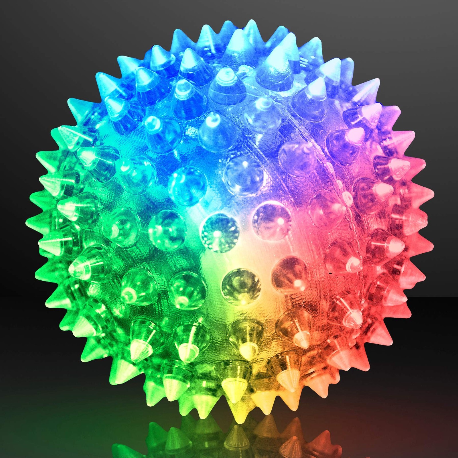 FlashingBlinkyLights Soft Spike Flashing Light Up Bouncy Balls (Set of 6)