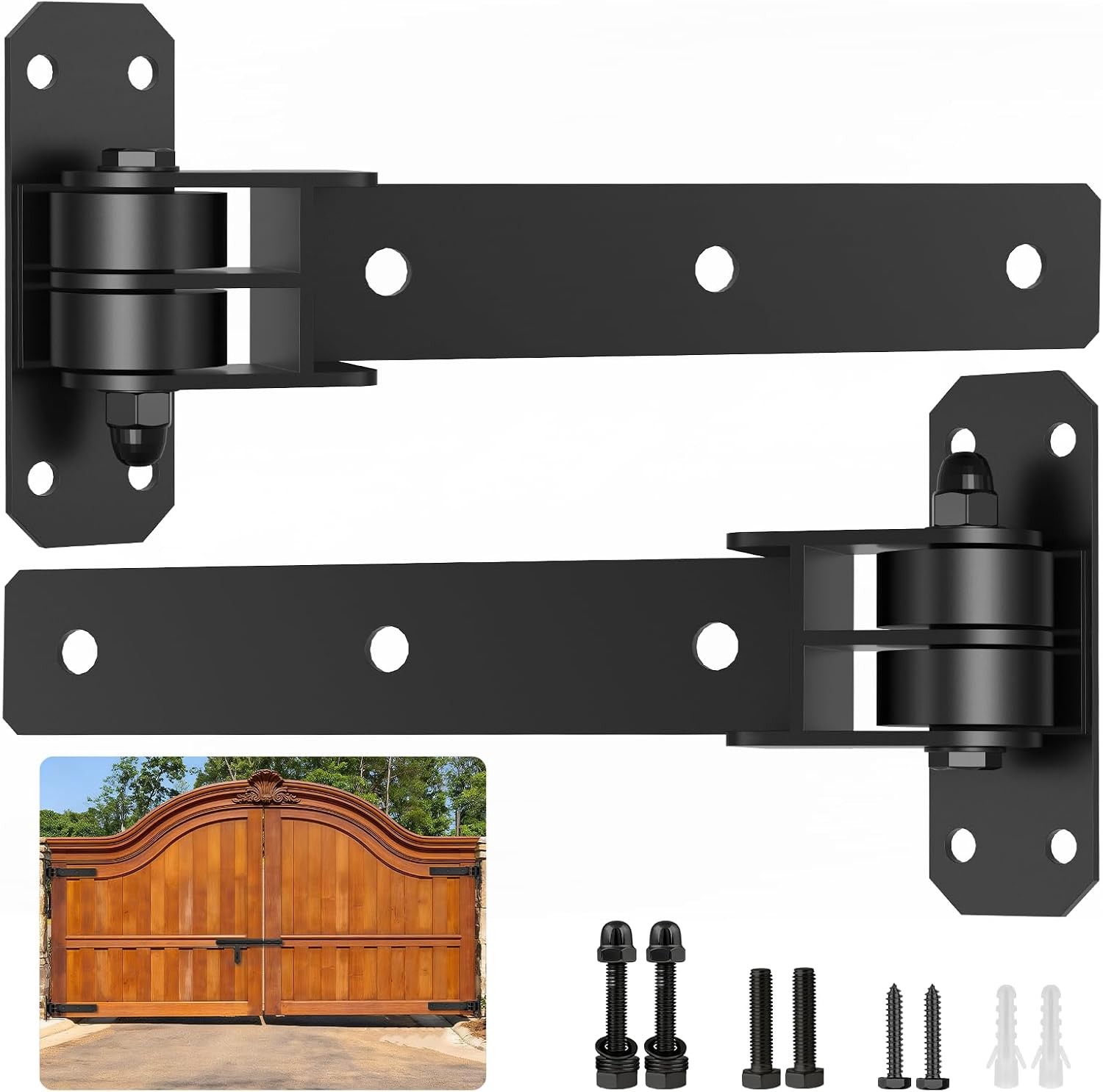 Heavy Duty Gate Hinges 900 Lbs Capacity and Sealed Built-in Ball Bearings | 13"