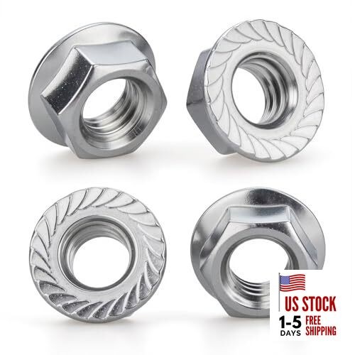 pcs Serrated Flange Hex Lock Nuts, 304 Stainless Steel 18-8 Full 3/8"-16 25