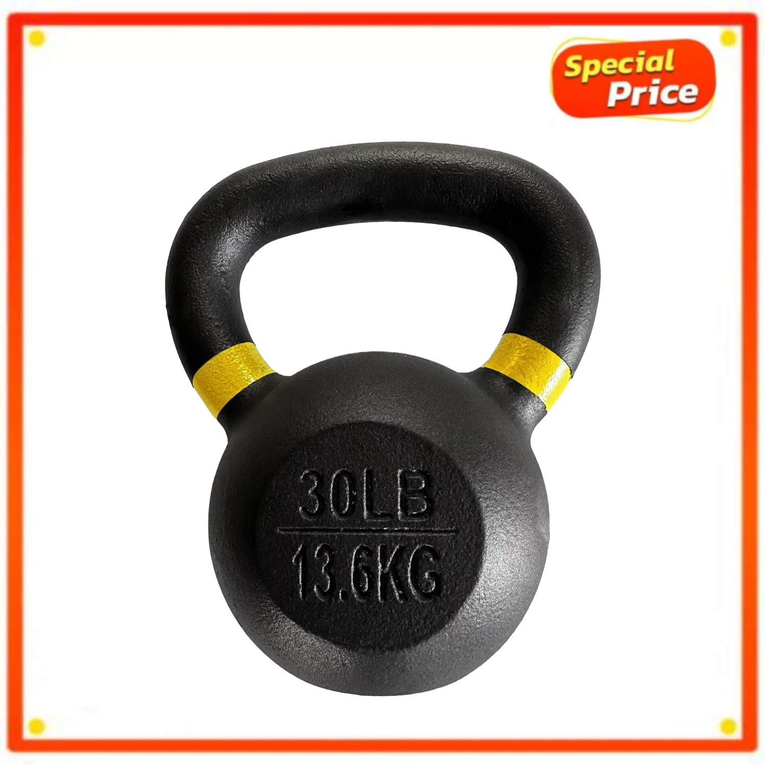 BalanceFrom Cast Iron Kettlebell, Single, 30 lbs