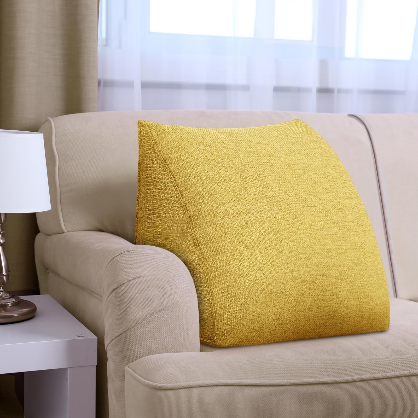 LELEFIDO Wedge Pillow Triangular Reading Backrest Pillow for Bed Sofa Daybed