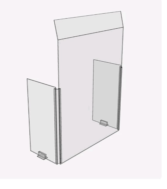 30" x 42" Acrylic Shield Plexiglass Sneeze Guard Barrier Angled Top, Counter 9-5