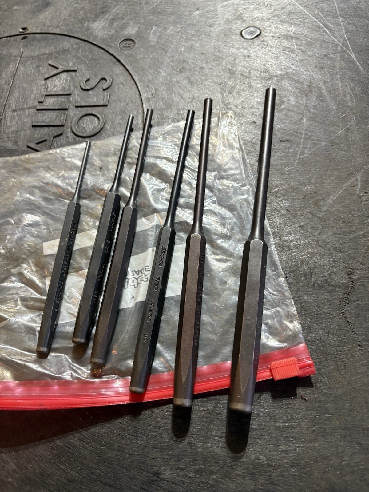 Snap-on 6-pc Long Pin Punch Set PPCL60BK